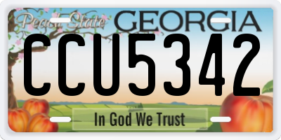 GA license plate CCU5342