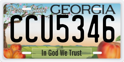 GA license plate CCU5346