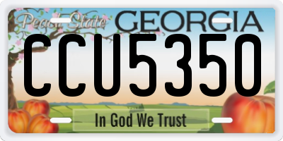GA license plate CCU5350