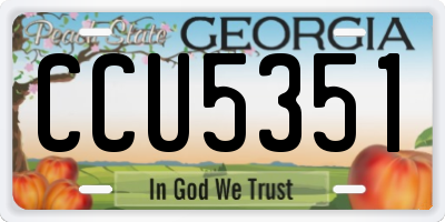GA license plate CCU5351