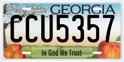 GA license plate CCU5357