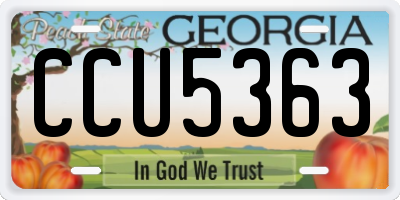 GA license plate CCU5363