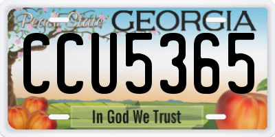 GA license plate CCU5365
