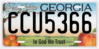 GA license plate CCU5366