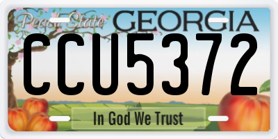 GA license plate CCU5372