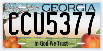 GA license plate CCU5377