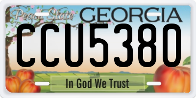 GA license plate CCU5380