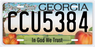 GA license plate CCU5384