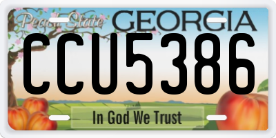 GA license plate CCU5386