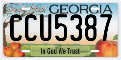 GA license plate CCU5387