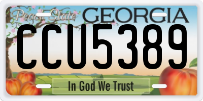 GA license plate CCU5389