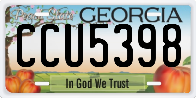 GA license plate CCU5398