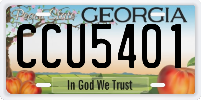 GA license plate CCU5401