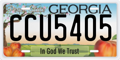 GA license plate CCU5405