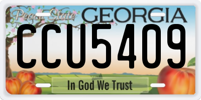 GA license plate CCU5409