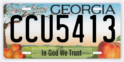 GA license plate CCU5413