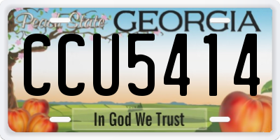 GA license plate CCU5414