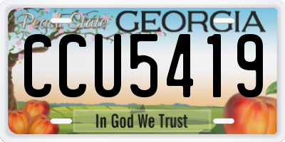 GA license plate CCU5419
