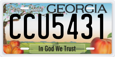 GA license plate CCU5431