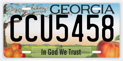 GA license plate CCU5458