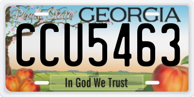 GA license plate CCU5463