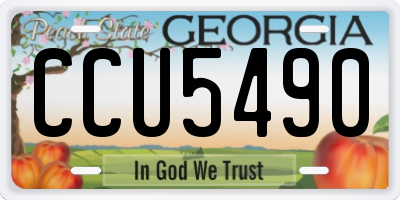 GA license plate CCU5490