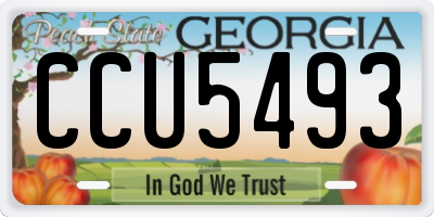 GA license plate CCU5493