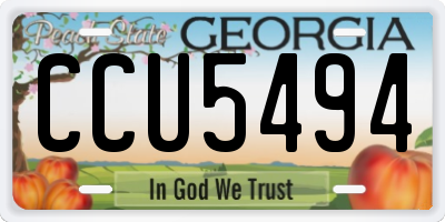 GA license plate CCU5494