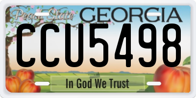 GA license plate CCU5498