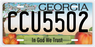GA license plate CCU5502