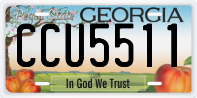 GA license plate CCU5511