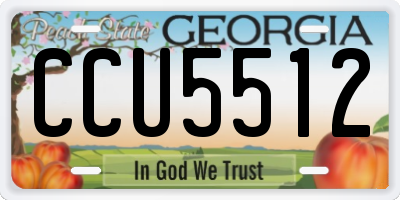 GA license plate CCU5512