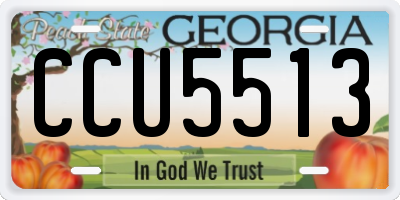GA license plate CCU5513