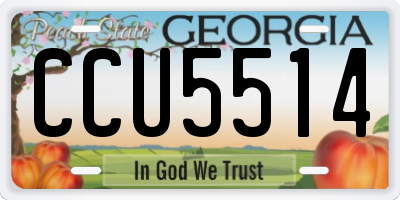GA license plate CCU5514