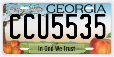 GA license plate CCU5535