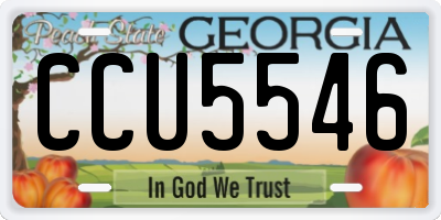 GA license plate CCU5546