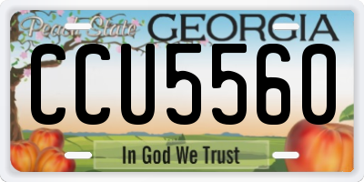 GA license plate CCU5560