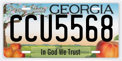 GA license plate CCU5568