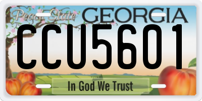 GA license plate CCU5601