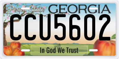GA license plate CCU5602