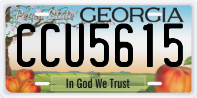 GA license plate CCU5615