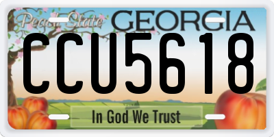 GA license plate CCU5618