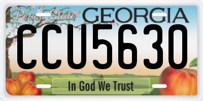 GA license plate CCU5630