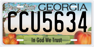 GA license plate CCU5634