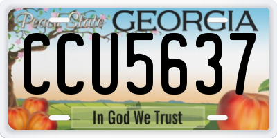 GA license plate CCU5637