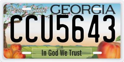 GA license plate CCU5643