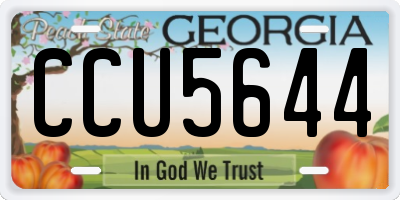 GA license plate CCU5644