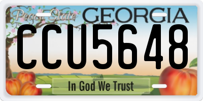 GA license plate CCU5648
