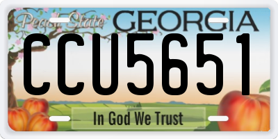 GA license plate CCU5651