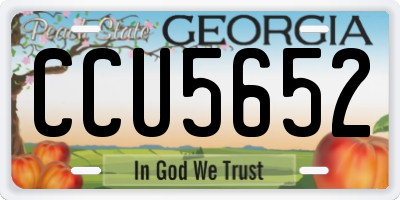 GA license plate CCU5652